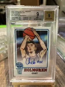 Topps X Chet Holmgren Art Auto 2022/34 BGS 9 como nuevo OKC Thunder - Imagen 1 de 2