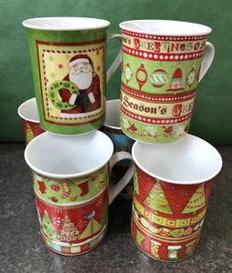 Debbie Mumm 6 (sechs) verschiedene edle Porzellan Weihnachten Kaffee oder Tee Tassen - Bild 1 von 15