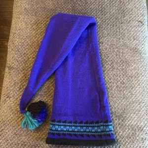 Vintage The Mews Polartec Fleece Jester Winter Ski Mütze lila grün USA 43" lang - Bild 1 von 6