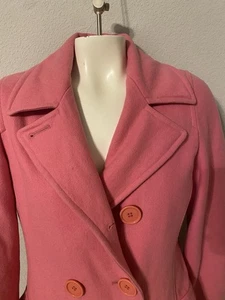 Damen Delia"s Zweireiher Erbsenmantel Rosa Größe L Y2k - Bild 1 von 15