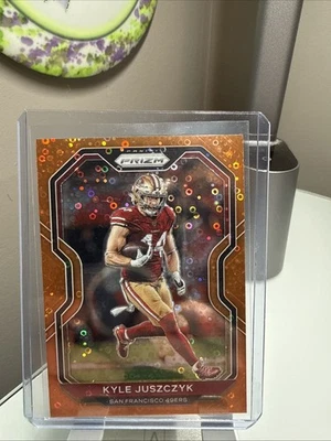 2020 Panini Prizm Kyle Juszczyk #289 Orange Disco Prizm 49ers - Image 1 of 2
