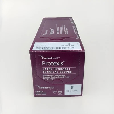 50 X Luvas Cirúrgicas Estéreis de Látex Hidrogel Cardinal Health Protexis, Tamanho 9 - Imagem 1 de 2