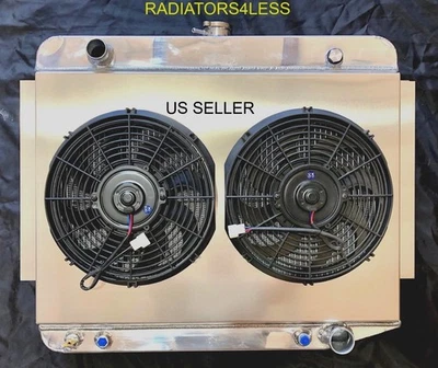 CAMPEÓN CUBIERTA RADIADOR ALUMINIO 3 FILAS VENTILADORES 12" 70-78 DODGE D100 CAMIONETA FURGONETA Foto 1 de 3