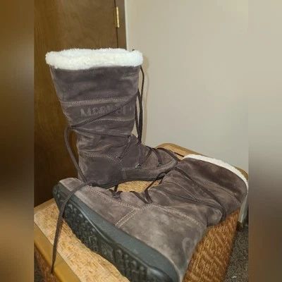 - Tecnica Moon Botas Mujer Eur 37 US 6.5 Medio Tostado Gamuza Botas de Nieve Foto 1 de 4