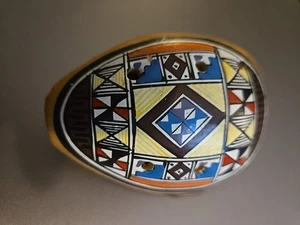 Vintage dipinto a mano argilla ocarina flauto viso design modello popolare 3,5" sudamericano - Foto 1 di 12