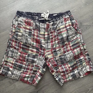Ralph Lauren Denim & Supply Cotton patchwork madras drawstring shorts Mens XL - Picture 1 of 14