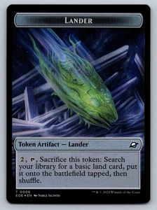 Robot // Lander (0008) Token Foil Doppia Faccia MTG Magic The Gathering Edge of E - Foto 1 di 2