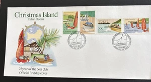 Christmas Island FDC 1983 25yrs Of The Boat Club - Picture 1 of 4