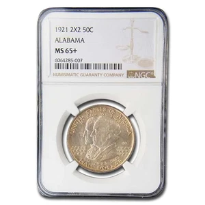 1921 2x2 Alabama Centennial Commem Half Dollar MS-65+ NGC - Picture 1 of 3