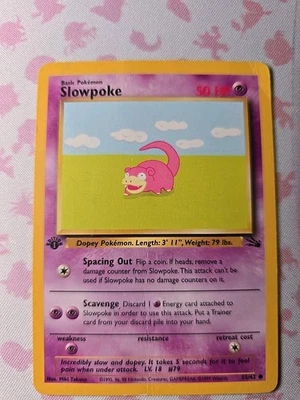 1999 Pokemon Slowpoke #55/62 Illustrator Error Card Says Miki Takano Not Takana - Image 1 of 4