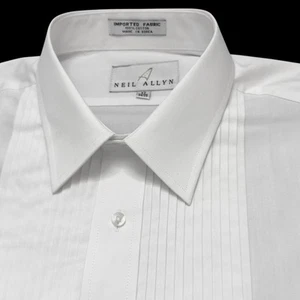 Neil Allyn Tuxedo Shirt White Mens 17-34/35 Cotton Point Collar French Cuff NWT - Picture 1 of 14