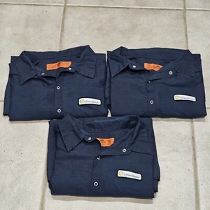 Lot Of 3 Red Kap MillerCoors Work Uniform 3XL Blue Short Sleeve Snap Button Down - Picture 1 of 8