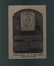 Babe Ruth 3"x4" Limited Edition Yankees Metallic HOF Cooperstown Plaque