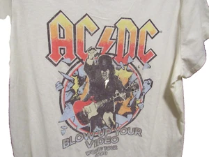 1988 AC DC Blow Up Your Video World Tour Cotton Women's Large T-shirt New - Picture 1 of 6