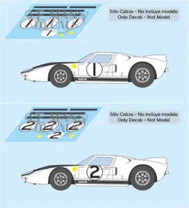 Decals Ford MkII Le Mans 1965 1:32 1:24 1:43 1:18 64 87 slot GT40 calcas - Picture 1 of 3
