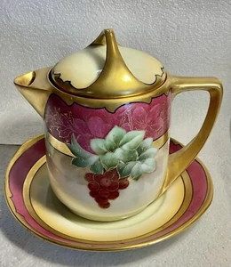 VTG Rosenthal Donatello Beautifully Handpainted With Grapes Teapot & Underplate - Picture 1 of 10