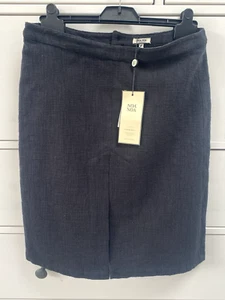BNWT Noa Noa slub weave skirt-front & rear contrast lined vents 21" long BARGAIN - Picture 1 of 23