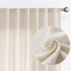 Jinchan Linen Curtains For Living Room Drapes Rod W50 X L84 Back Tab Crude