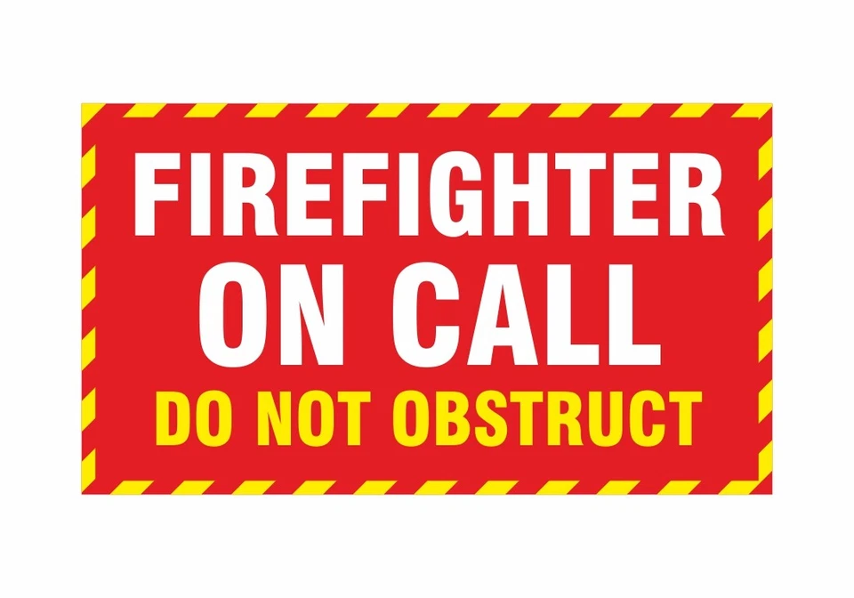HI-LITE SIGNS DL41 ADESIVO DECALCOMANIA VIGILI DEL FUOCO SU CHIAMATA / INSEGNA / FINESTRINO AUTO 150mm x 85mm