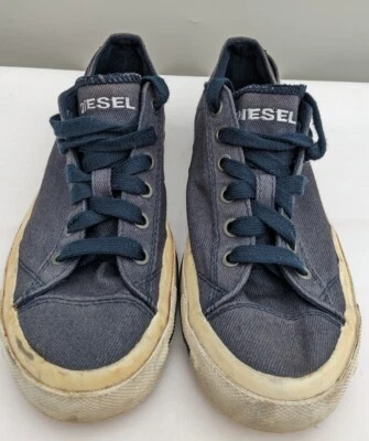 Vintage Diesel trainers 5 Navy shoes plimsolls industry lace up 38 - Image 1 of 4