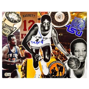 Dick Barnett Signed Pose 1 Basketball 11x14 Photo (Beckett) - Picture 1 of 1