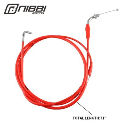 NIBBI Red Throttle Cable 1.8m Universal For Chinese GY6 Scooter Moped Motorcycle - Image 1 of 4