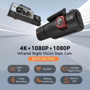 BEPOCAM 4K Dash Cam Front And Rear- GPS Wifi 24H Parking Monitor Night Vision 5G - Picture 1 of 6