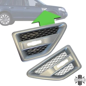 Pair Silver side wing air intake grille vents for Freelander 2 LR2 - Picture 1 of 6