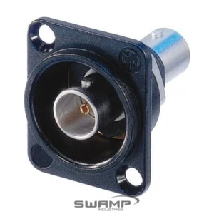 Neutrik NBB75DFI BNC Chassis Panel Mount - Feed-through - Black - Foto 1 di 1