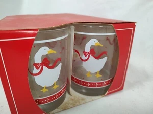 Libbey County Goose Tumblers Glasses Vintage Set of 4 Christmas NIB!!! - Picture 1 of 8