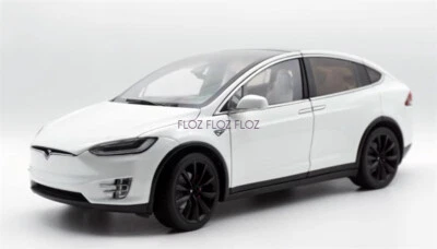 for TESLA MODEL X pure electric SUV Pearlescent white 1:18 Car Pre-built Model - Image 1 of 4