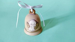 Natalizia Campanella in Porcellana Opaca con decoro beige e oro CUOREMATTO - Foto 1 di 2