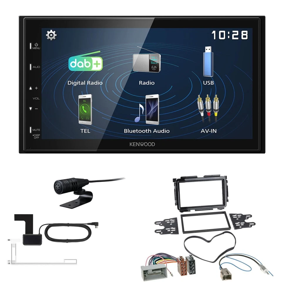 Kenwood 2DIN DAB Autoradio für Honda HR-V ab 2015 schwarz