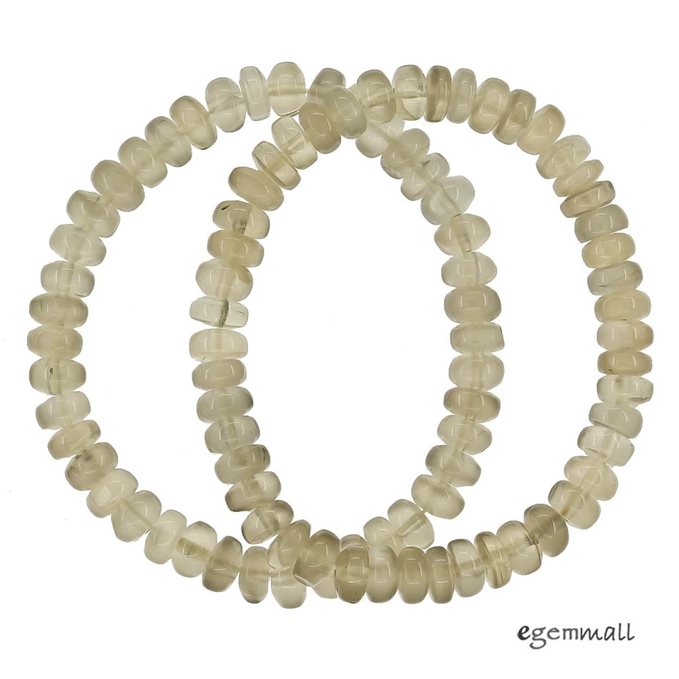 Natural Gray Moonstone Stretch Bracelet Rondelle Beads ap. 7mm 7.5" #74220 - Image 1 of 1