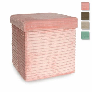 Pouf contenitore Cubo salvaspazio Ottoman di Enrico Coveri in flannel U964 - Foto 1 di 14