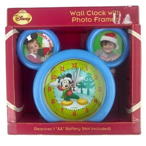 VNTG Photo Frame DISNEY HEAD FACE CLOCK WITH EAR PICTURES RARE - Picture 1 of 3