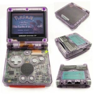 Clear Purple Game Boy Advance SP Console AGS 001 Front light LCD GBA SP Console - Picture 1 of 8