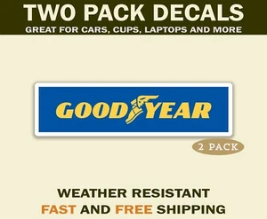 Goodyear Sticker – Car, Garage, Auto Fan Gear | Goodyear Tires Decal 2 Pack - Picture 1 of 3