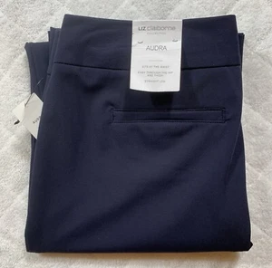 Liz Claiborne Audra Slacks Pants Size 6 Navy Blue Women’s Straight Leg NWT - 306 - Picture 1 of 9