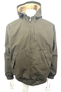 Chaqueta forrada Sherpa Lee para hombre ropa de trabajo con capucha lona duradera oliva oscuro talla XL - Imagen 1 de 12