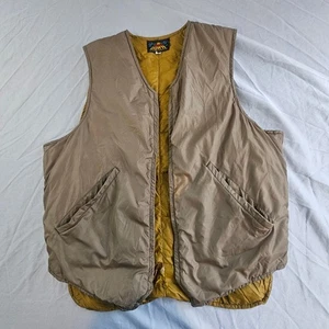 Vintage Eddie Bauer Down Vest **Issues!** Size 42 Sunrise Tag Brown & Gold L329 - Picture 1 of 12