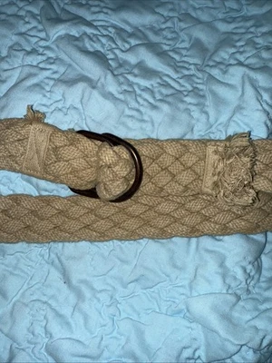 "Cinturón trenzado Abercrombie & Fitch bronceado 50""" Foto 1 de 3