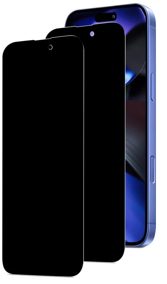 Pacote com 2 telas de vidro temperado privacidade para iPhone 15/15 Pro/iPhone 16 (6,1 polegadas) - Imagem 1 de 1