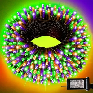 66ft 200 LED Halloween Mini String Lights Orange Purple Green 16 Modes - Picture 1 of 11