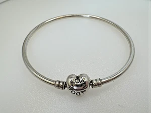 Pandora Moments Herzverschluss Sterling Silber Armreif Bettelarmband Größe 8,5 - Bild 1 von 5