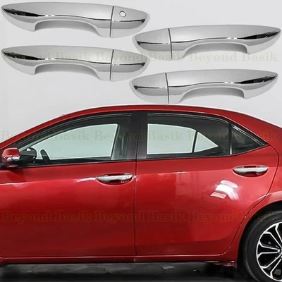 For 2014 15 2016 2017 2018 2019 Toyota Corolla Sedan 4 Door Handle COVERS CHROME - Imagem 1 de 4