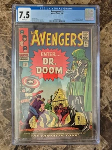 Avengers #25 CGC 7,5 en estado bastante bueno- 1966 Stan Lee Kirby Fantastic Four Dr Doom páginas blancas - Imagen 1 de 4