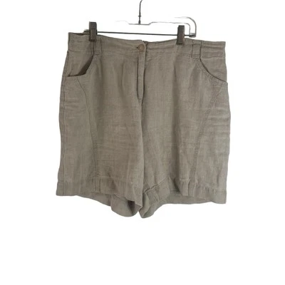 Pantalones cortos transpirables J. Jill para mujer talla 12 100 % lino tostado avena crema  Foto 1 de 4