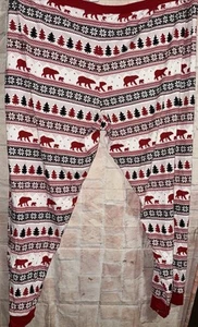 WONDERSHOP Men’s 4XL Pajama Pants Red, Black Long Sleeve Bears Trees - Picture 1 of 3