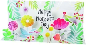Tarjeta de felicitación panorámica emergente - Tarjeta del día de la madre Pájaros y flores A292 - Imagen 1 de 1